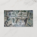 Search for money business cards Green