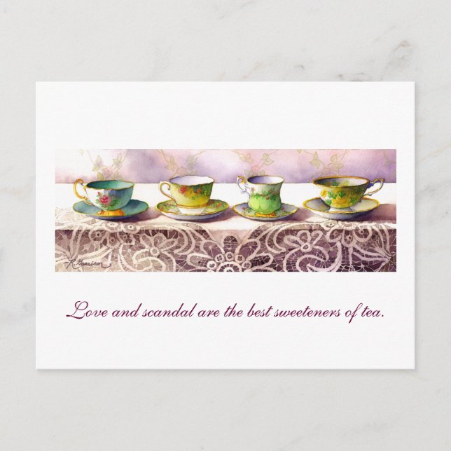 0001 Ligne de Teacups Henry Fielding Carte postale (Devant)