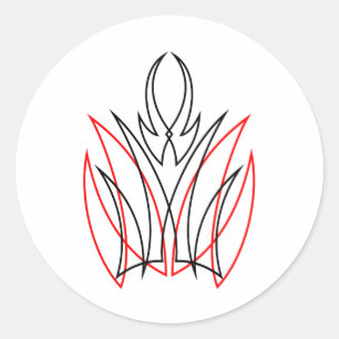 0001 Pinstripe Classic Round Sticker