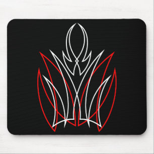 0001 Pinstripe Rojo & Blanco Mouse Pad