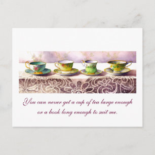 0001 Rangée de Teacups C.S. Carte postale Lewis