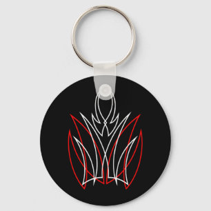 0001 Red & White Pinstripe Keychain