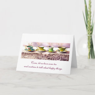 0001 Row of Teacups Chaim Potok Greeting Card
