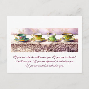 0001 Row of Teacups Gladstone Postcard