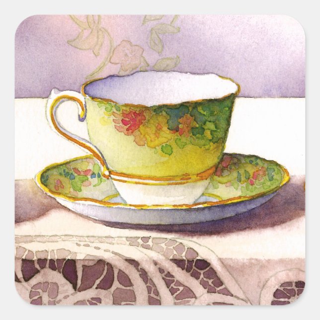 0001 Teacup on Lace Stickers (Devant)