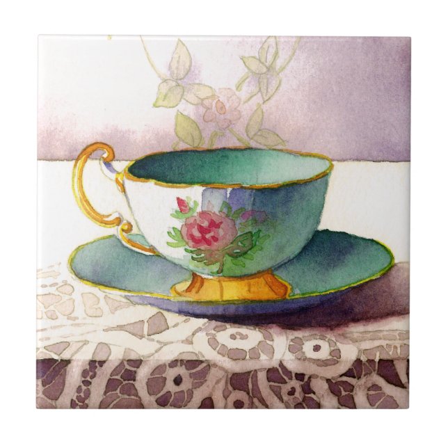 0001 Teacup on Lace Tile (Front)