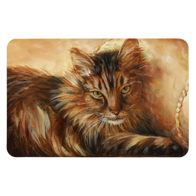 0005 Cat on Pillow Magnet (Horizontal)
