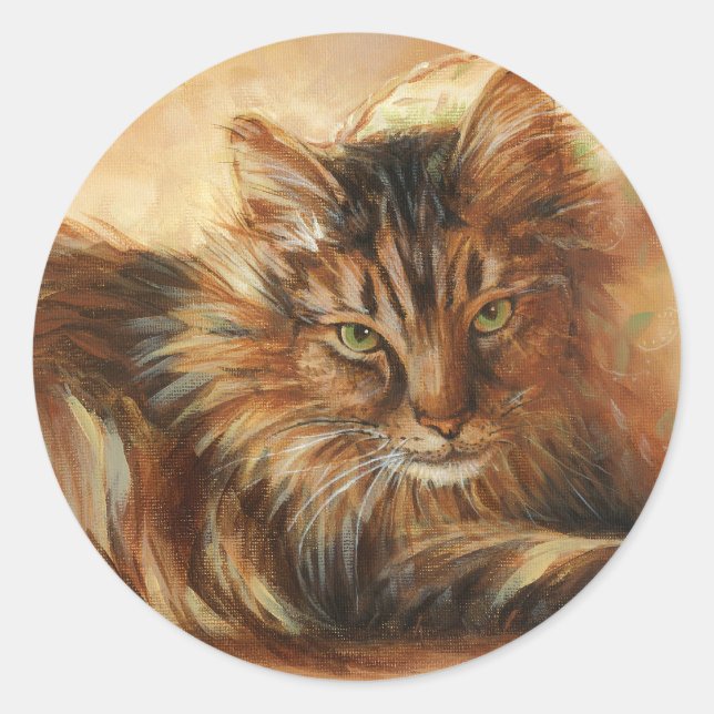 0005 Cat on Pillow Stickers (Front)