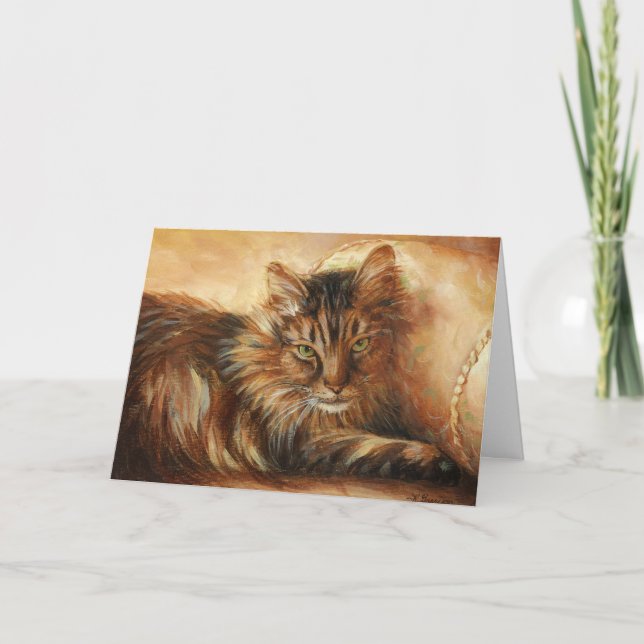 0005 Cat on Pillow Sympathy Card (Front)