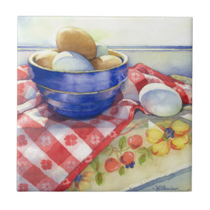 0009 Eggs in Blue Bowl Tile