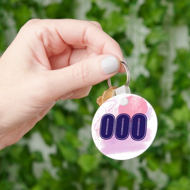 000 Angel Number Pink Blue Spiritual Awakening Keychain (Hand)