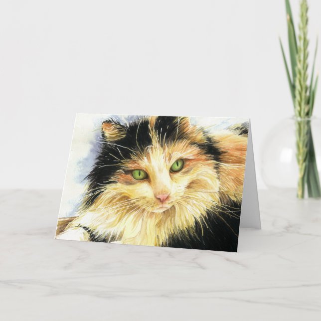 0010 Calico Cat carte d'anniversaire (Devant)