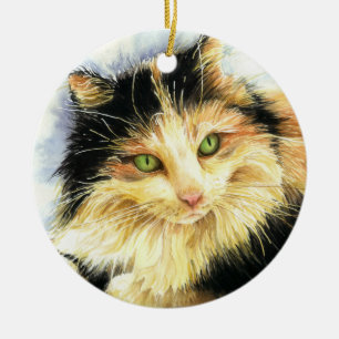 0010 Calico Cat Ceramic Ornament