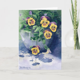 0011 Pansies in Planter Sympathy Card