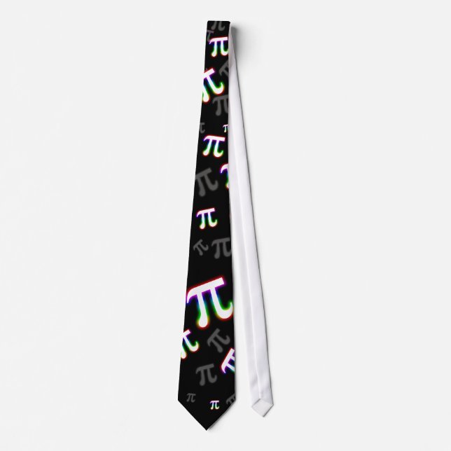(001:11) Scattered Colourful Glowing Pi Tie (Front)