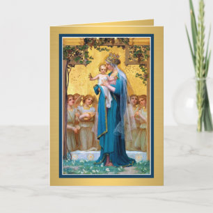 0026 Carte de voeux Vierge Marie avec poème