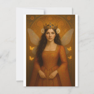 002_A fairy princess in burnt orange. Postcard