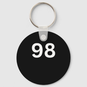 00398 Number 98 Ninety Eight W Keychain