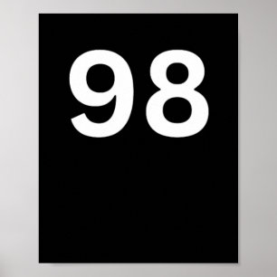 00398 Number 98 Ninety Eight W  Poster