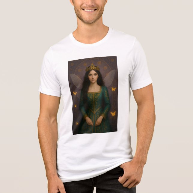 003_A fairy princess in emerald green. Tri-Blend Shirt (Front)