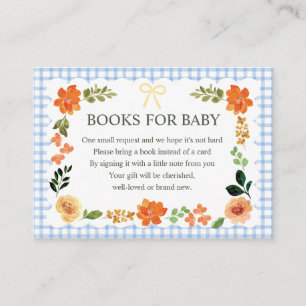 003 Cobalt Gingham Baby Shower Enclosure Card