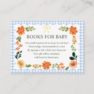 003 Cobalt Gingham Baby Shower Enclosure Card