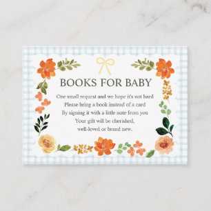 003 Sky Blue Gingham Baby Shower Enclosure Card