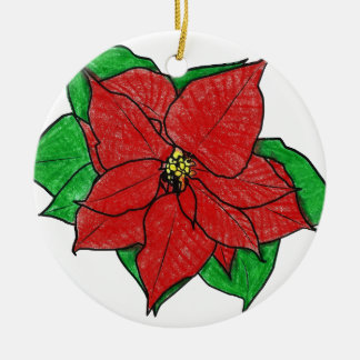 0043 Poinsettia No 1.png Ceramic Ornament