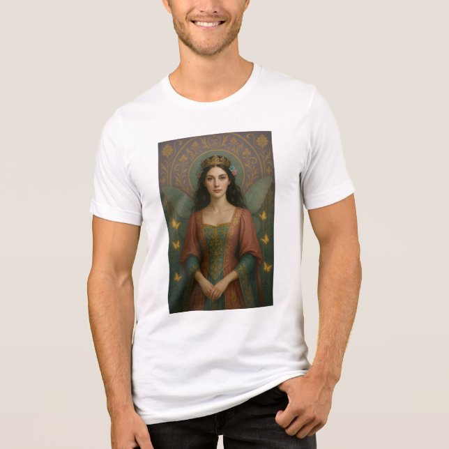 004_A fairy princess in muted rose and teal green. Tri-Blend Shirt (Front)