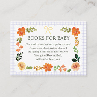 005 Iris Gingham Baby Shower Enclosure Card