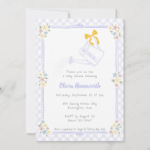 005 Iris Lavender Gingham Watering Can Baby Shower