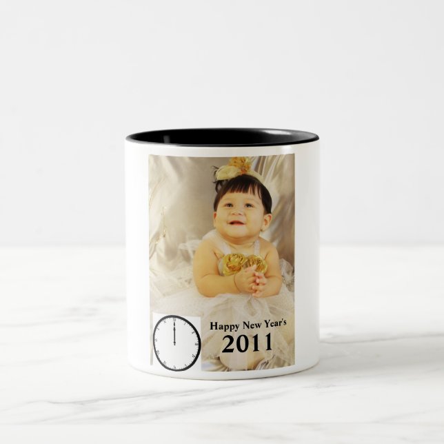 006 (3), rclock-12-00_35034_lg, 2011, Happy New... Two-Tone Coffee Mug (Center)
