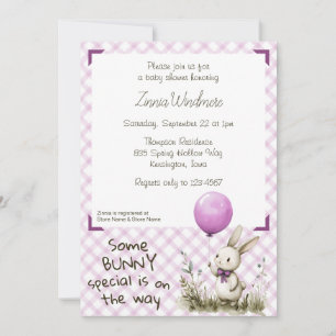 006 Wine Purple • Some Bunny Special Baby Shower Invitation