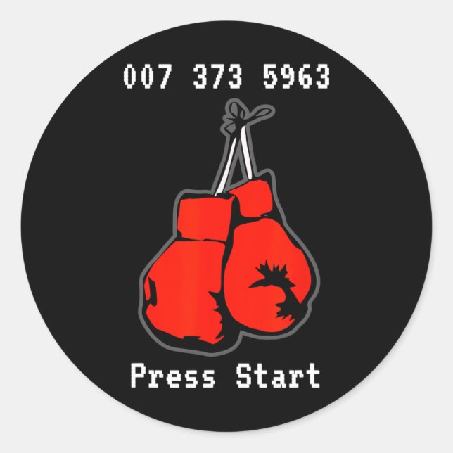 007 373 5963 The Dream Fight Video Game Code Boxin Classic Round Sticker (Front)