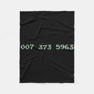 007 373 5963 Video Game Code 1987 80's Retro Games Fleece Blanket