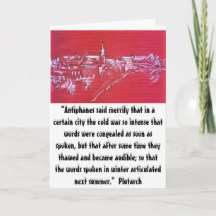 0087-French village in Winter Holiday Card