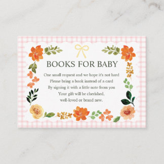 008 Blush Gingham Baby Shower Enclosure Card