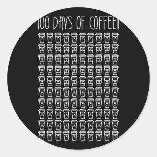  00 days of coffee t-  happy  00th day of school   classic round sticker