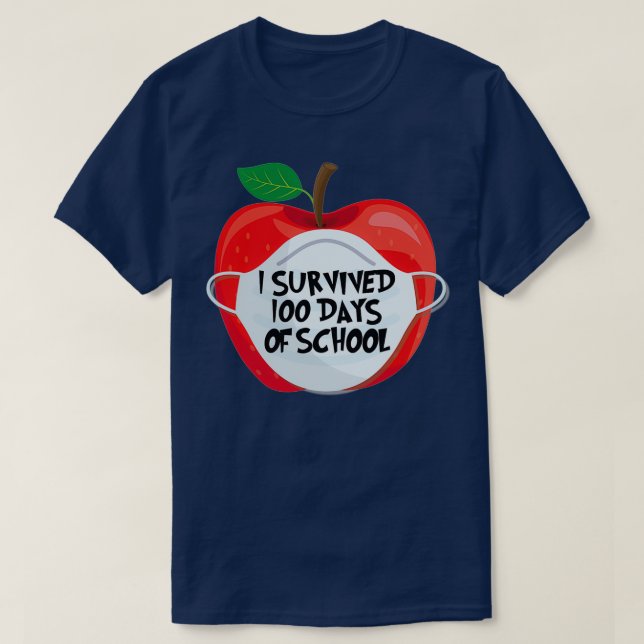 00 Days of School remote virtual teacher student T-Shirt (Design Front)