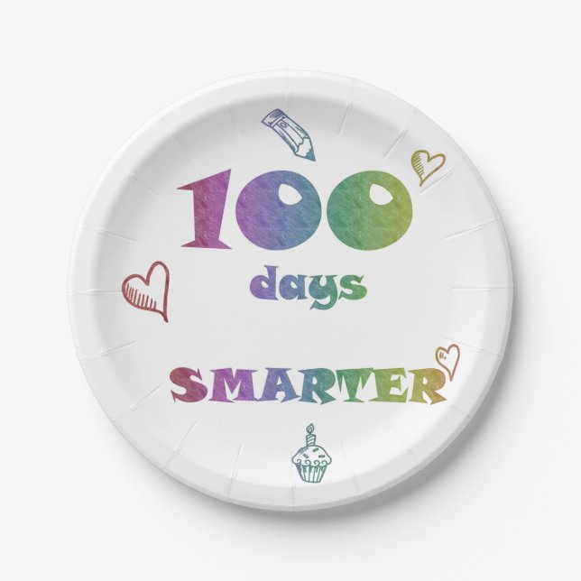 00 Days Smarter Paper Plates – Educational  (Front)