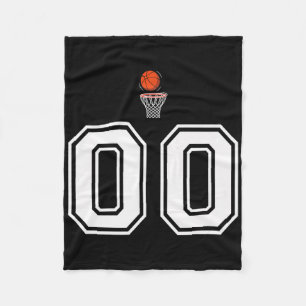 00 Number Basketball Style Vintage White Premium Fleece Blanket