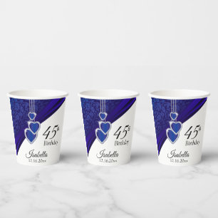 00th Sapphire Birthday Celebration Paper Cups