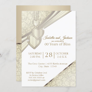 00th Vintage Cream Anniversary Design Invitation