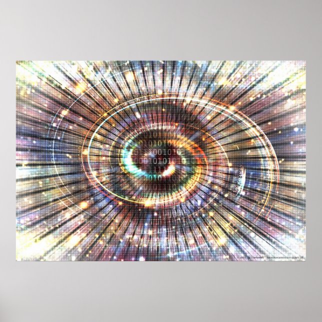 0100101010010101 (part 2) | Code Binary Cyberspace Poster (Front)