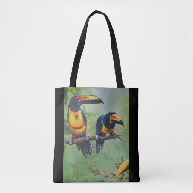 0108 - Sac fourre-tout d'oiseaux tropicaux (Devant)