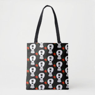 0109 - Skulls and Flowers Tote Bag