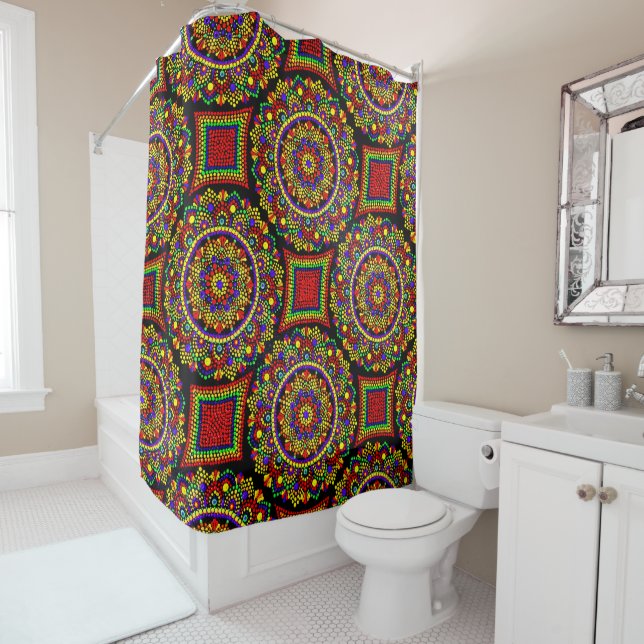 0129 - Mandala Pattern - Shower Curtain (In Situ)