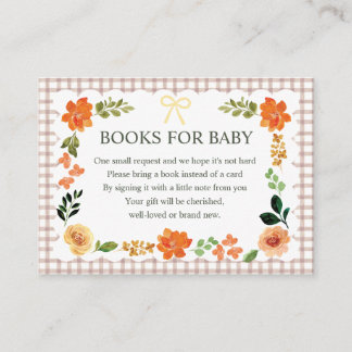 013 Chocolate Gingham Baby Shower Enclosure Card