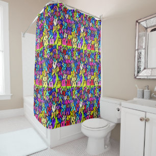 0141 - Cats Pattern - Shower Curtain
