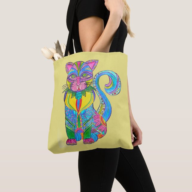 0144 - Cat Alebrije - Sac fourre-tout (De près)
